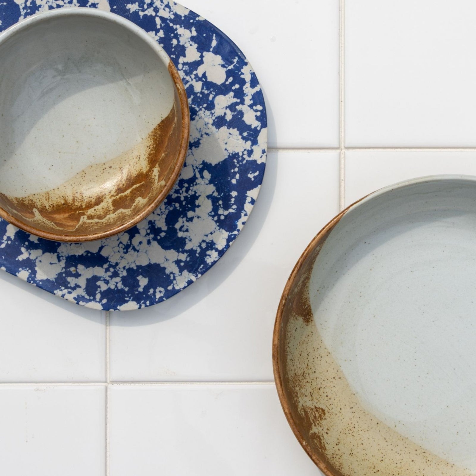 Tavora Cereal Bowls Set of 4, Reactive Salt-glaze - White