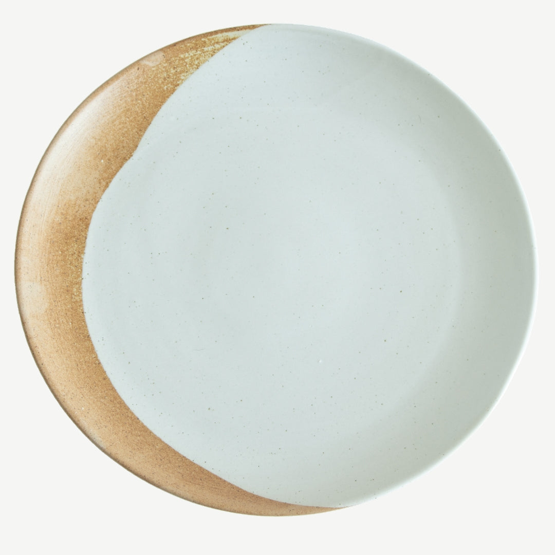 Tavora Dinner Plates Set of 4, Reactive Salt-glaze - White