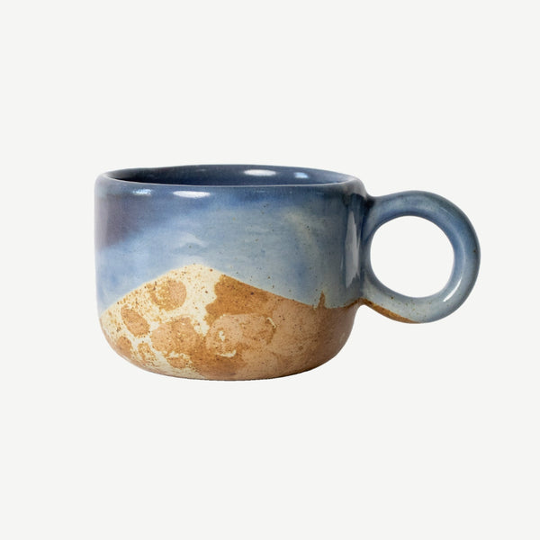 Tavora Mug Set of 4, Reactive Salt-glaze - Cobalt Blue