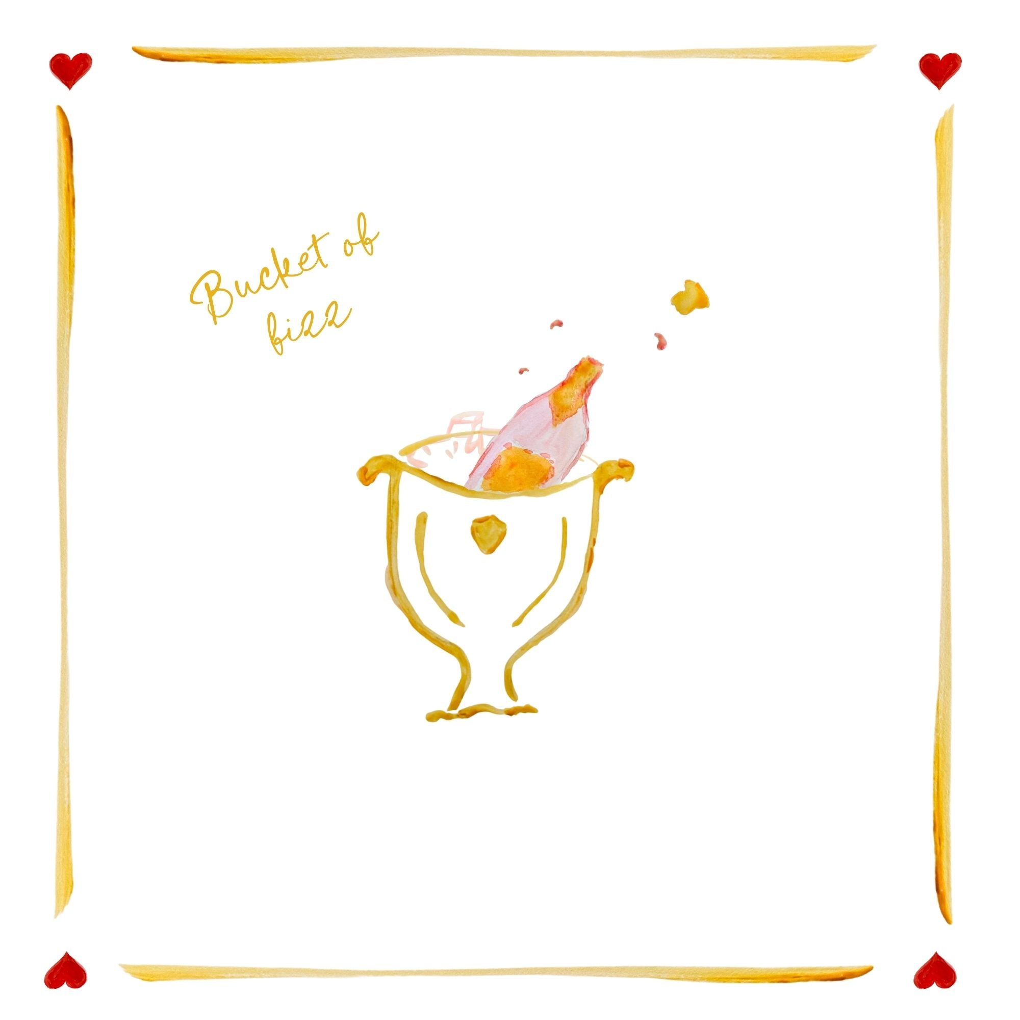 Just a Little Slice / Bucket Of Fizz - Set Of Two Linen Napkins