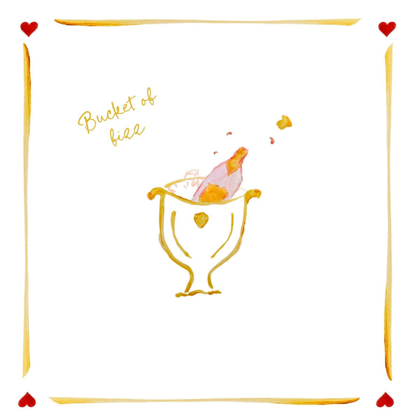 Just a Little Slice / Bucket Of Fizz - Set Of Two Linen Napkins