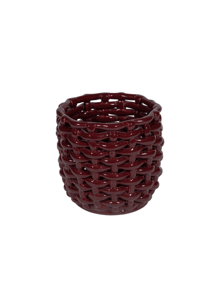 Burgundy Basketweave Planter