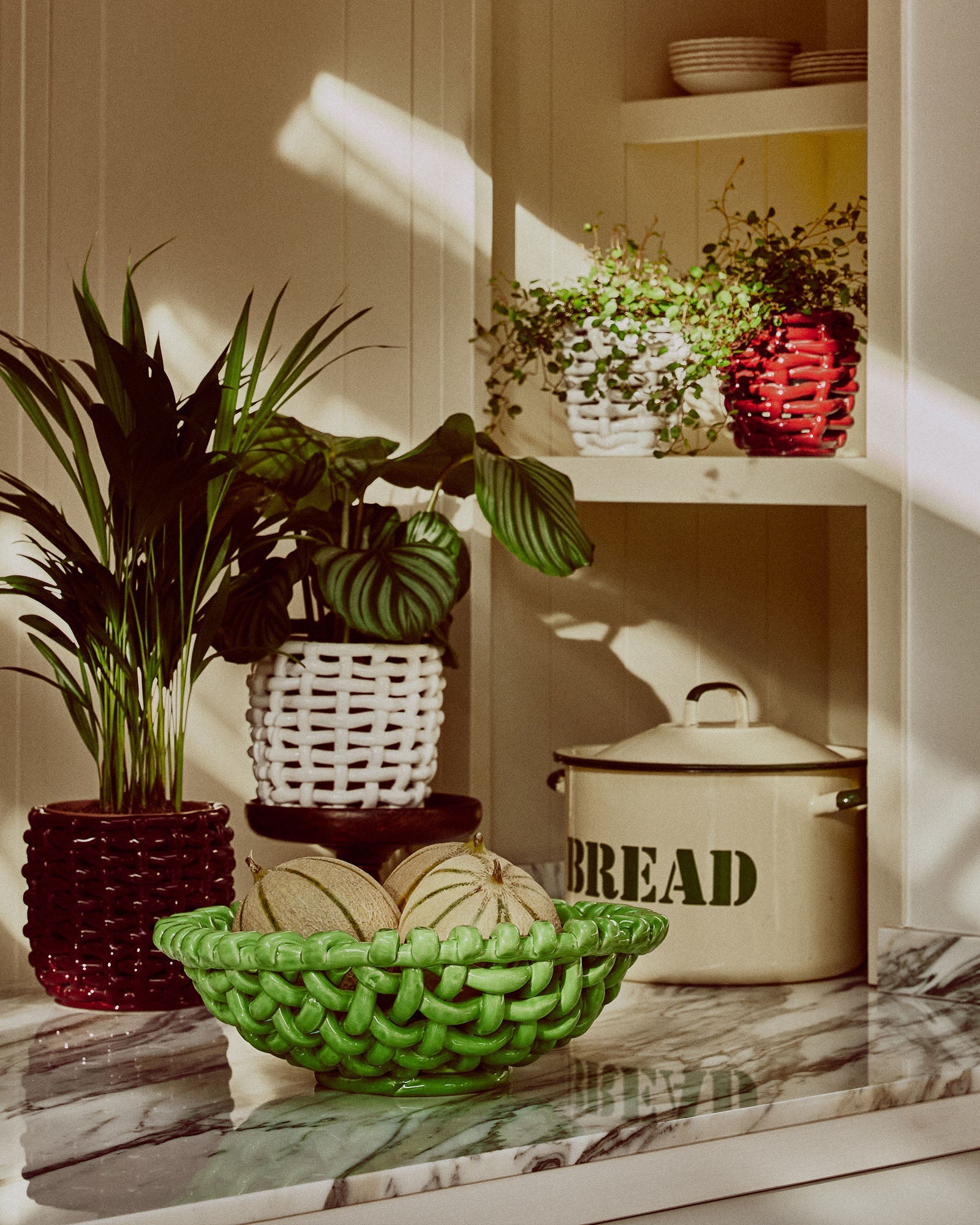 Burgundy Basketweave Planter