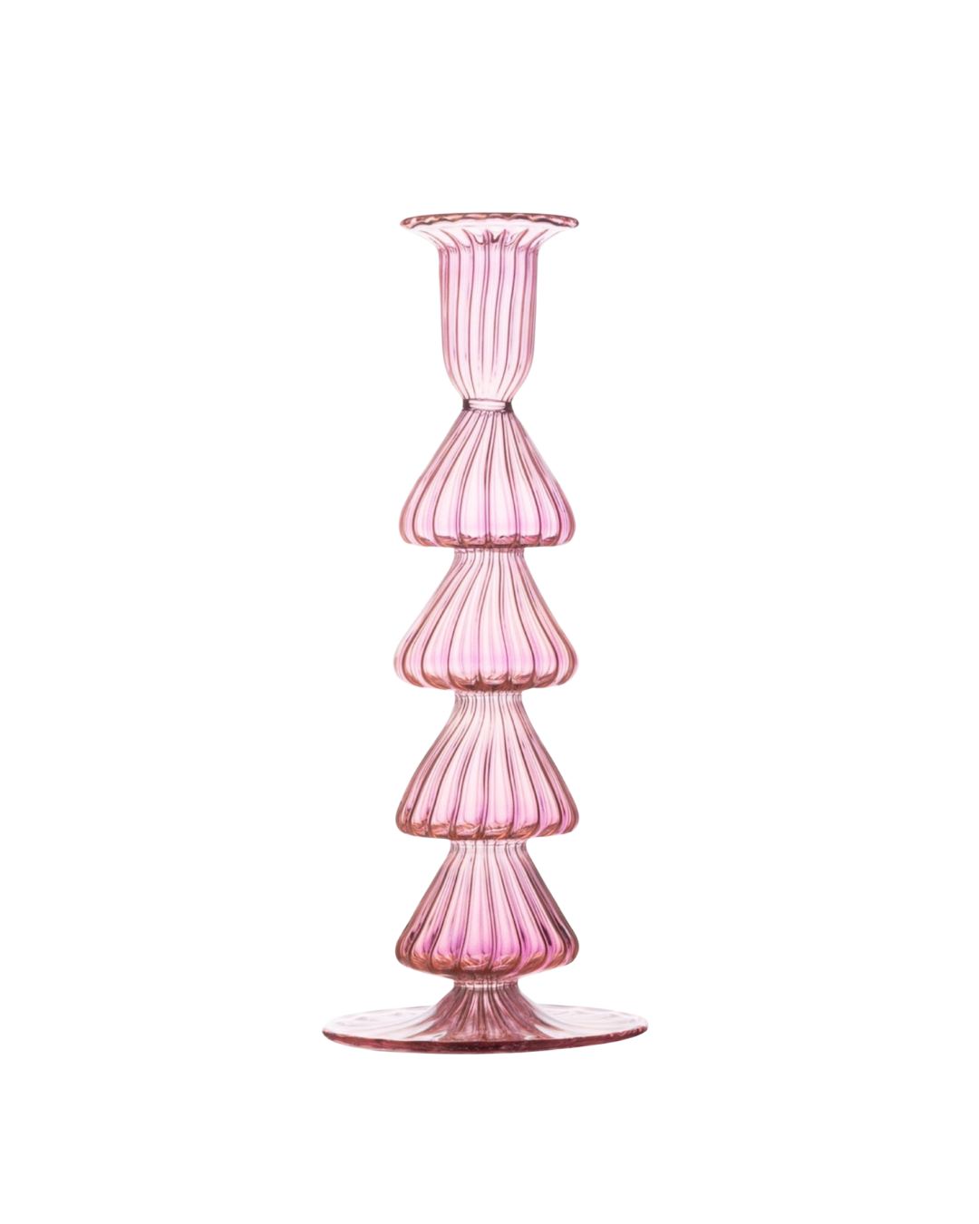 Buto Pink Glass Candle Holder Candlestick Issy Granger 