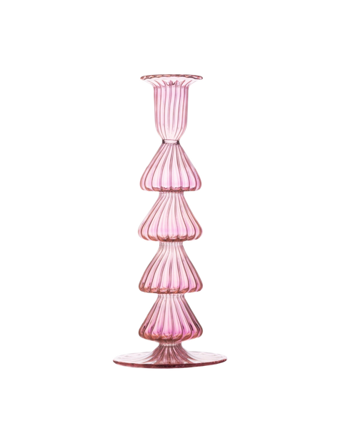 Buto Pink Glass Candle Holder Candlestick Issy Granger 