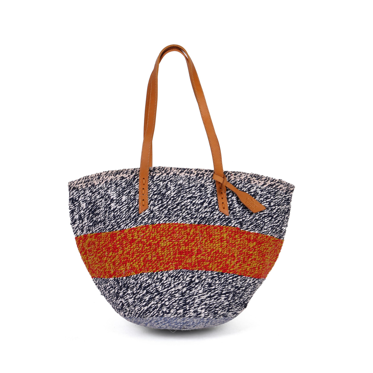 KIJANA: Handwoven Red, Black and Gold Wool Tote Bag
