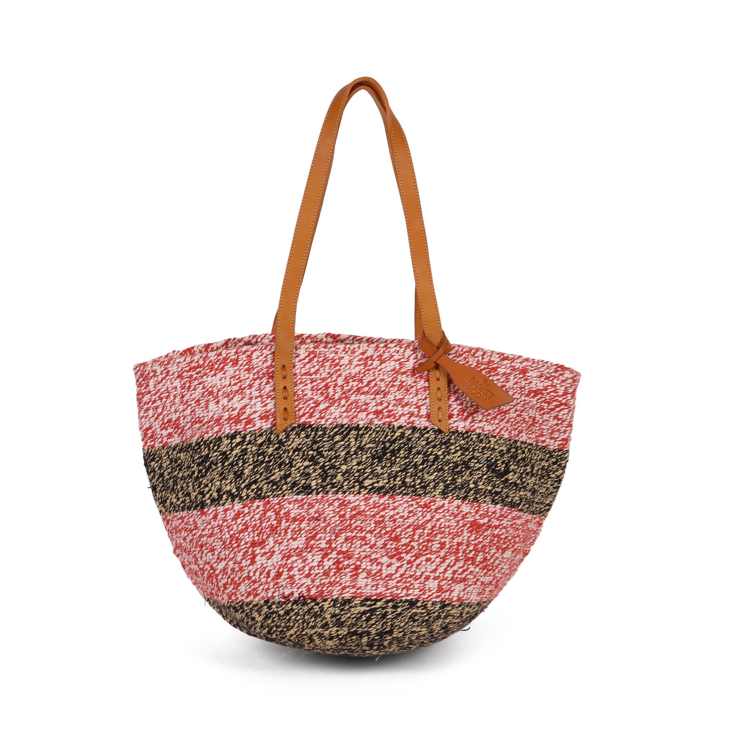 KIKOMBE: Handwoven Red, White and Black Wool Tote Bag