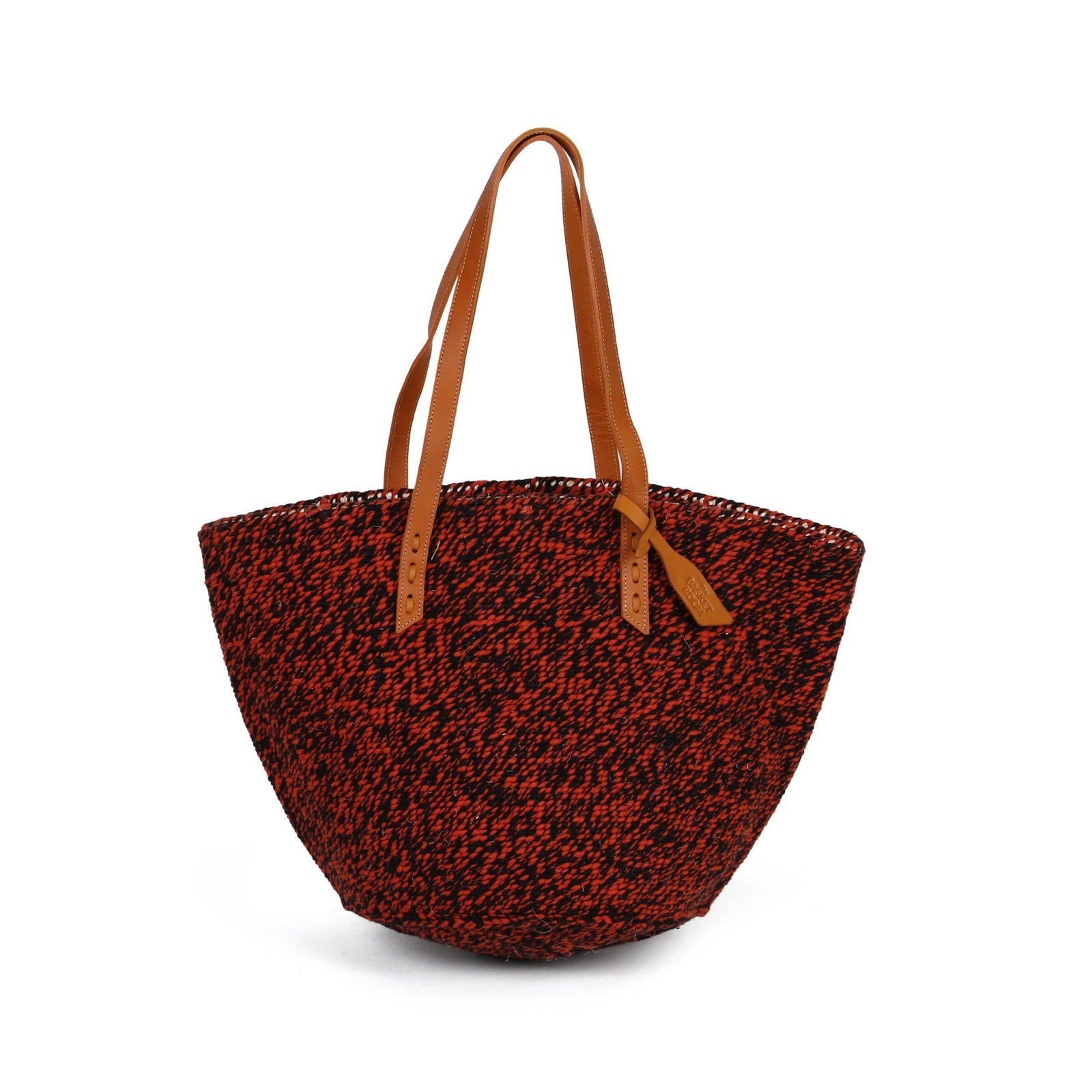 KIKUU: Handwoven Orange and Black Wool Tote Bag