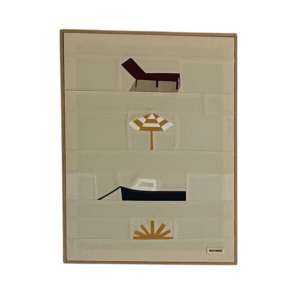 Seaside Icons Hand Framed Original Quilted Artwork