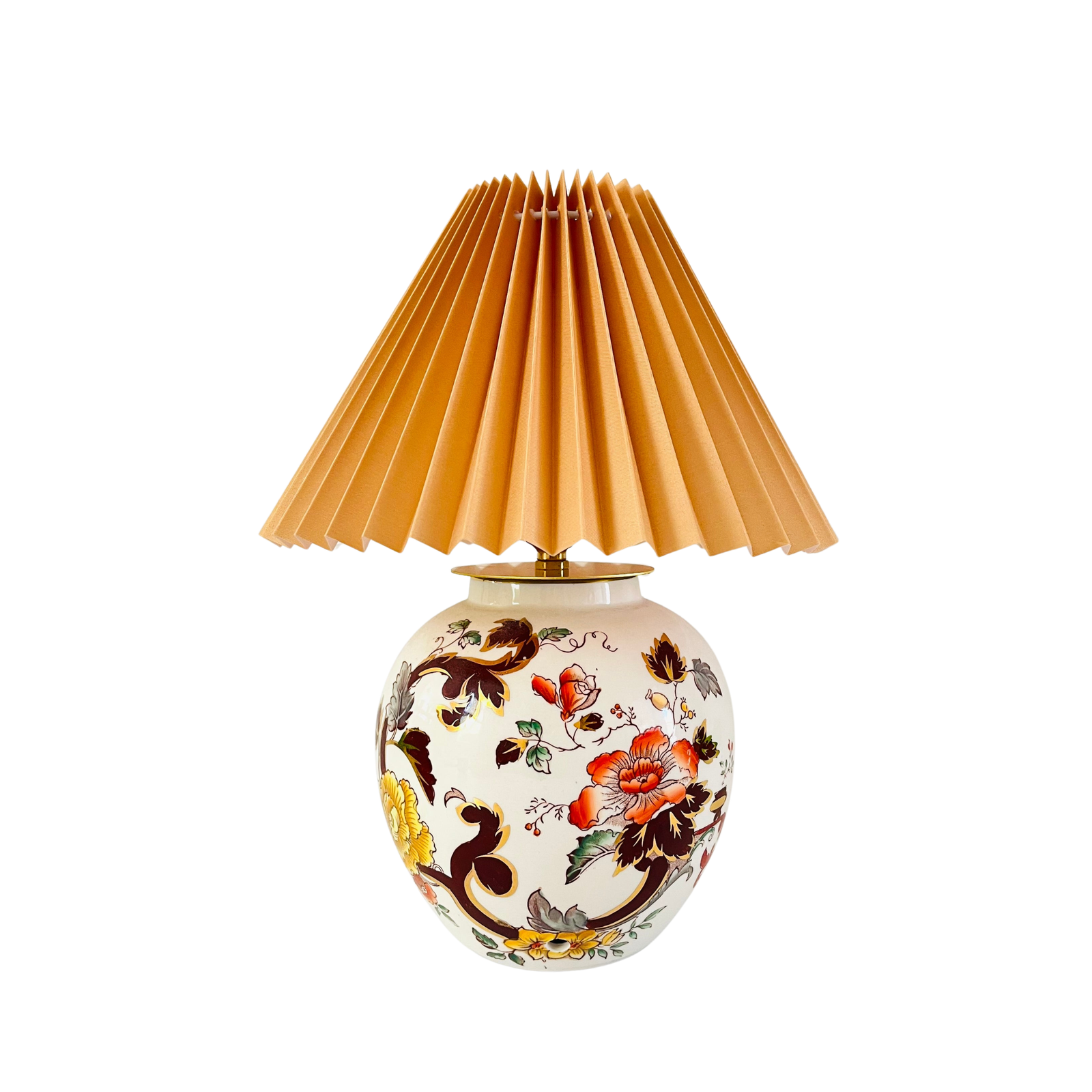 Antique Mason’s Brown Velvet Lamp