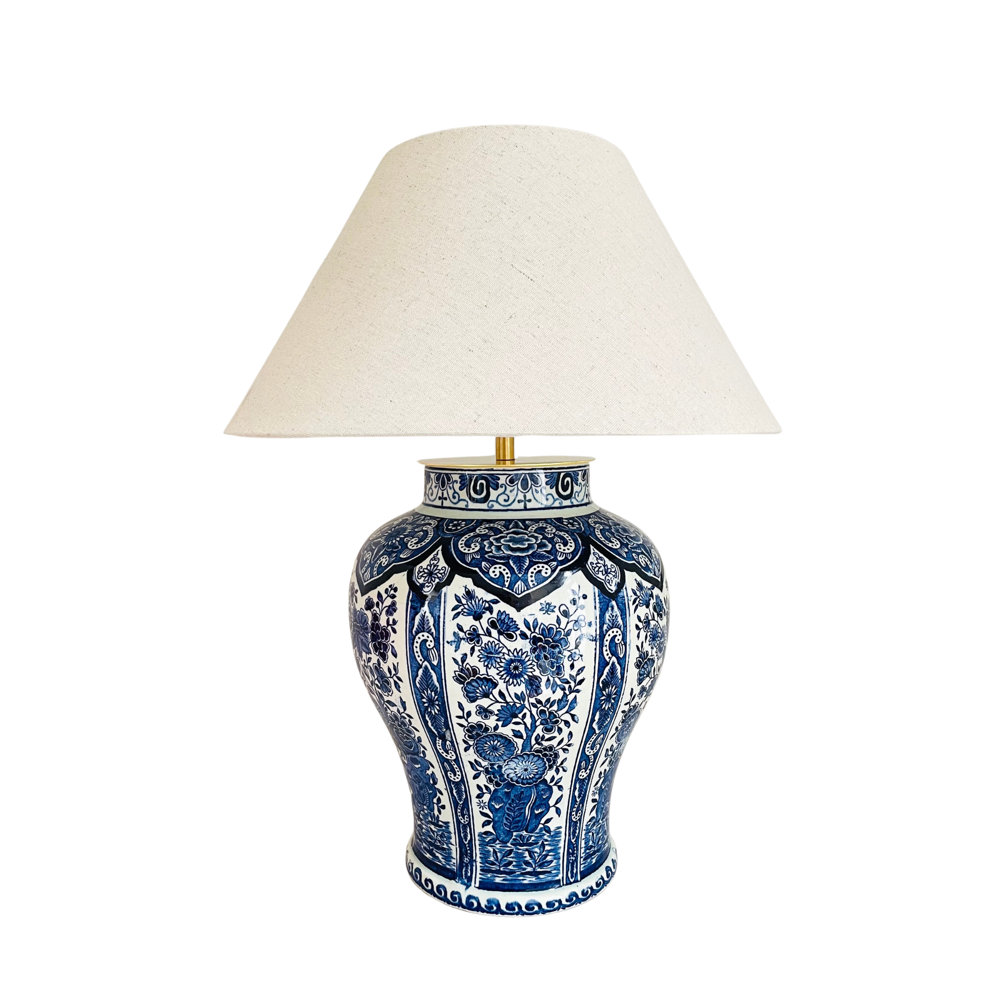 Antique Delft Boch Lamp