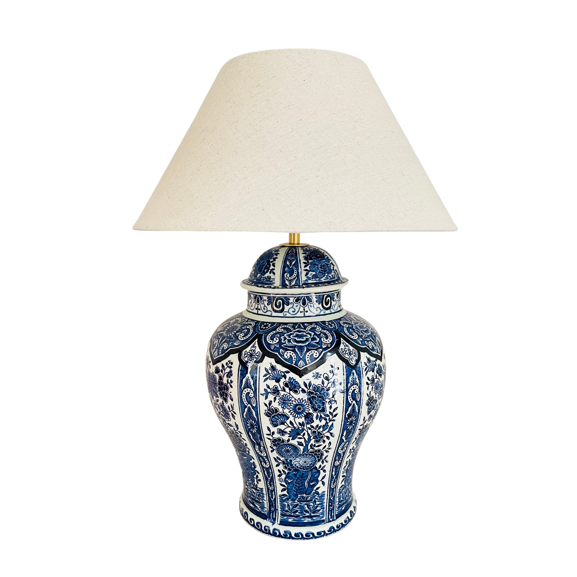 Antique Delft Boch Lamp