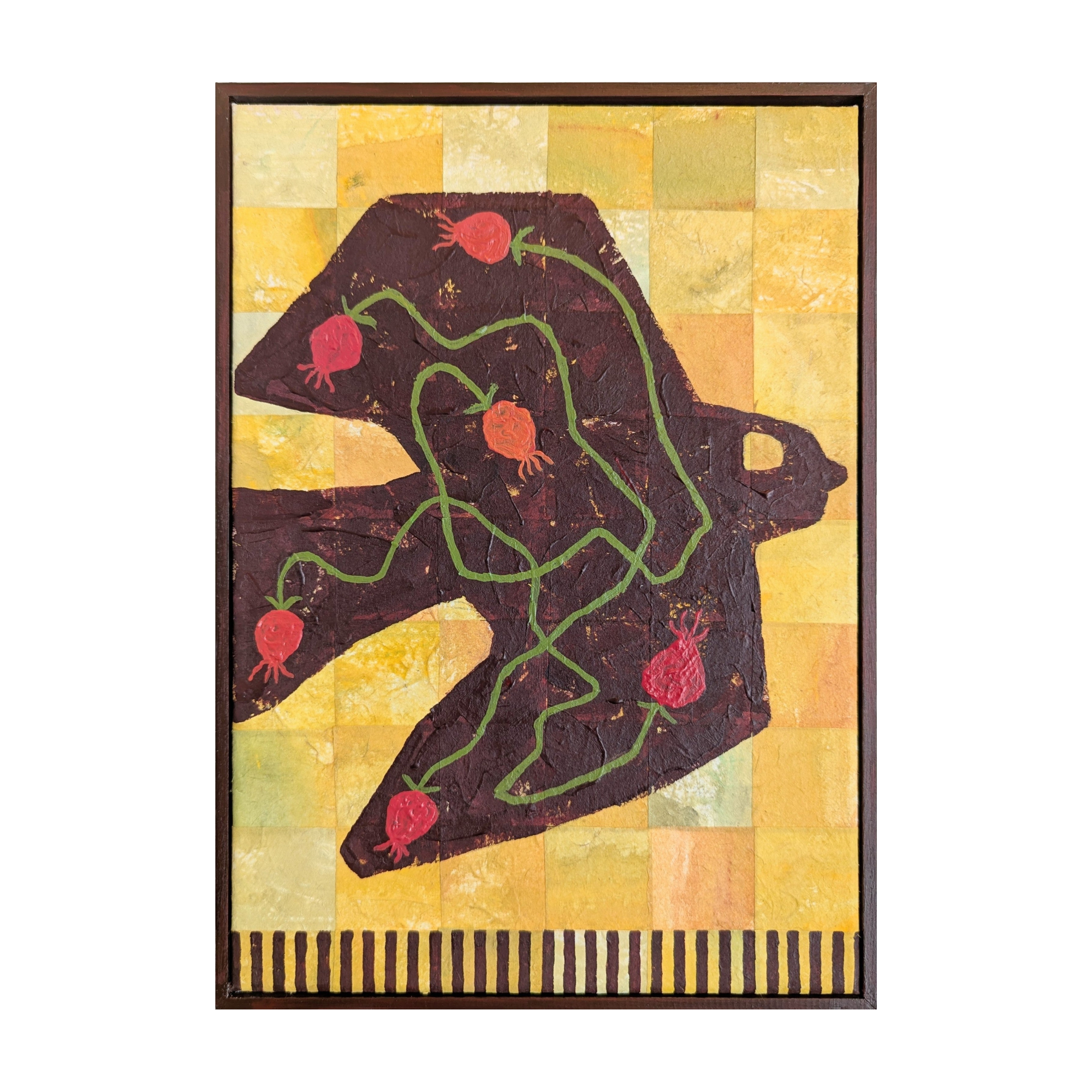 Dark Bird with Rosehips Artwork