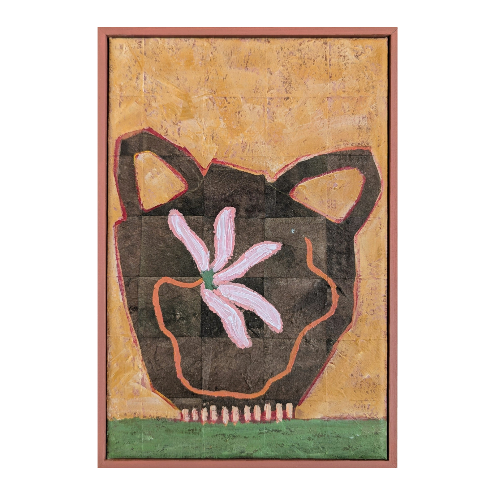 Brown Vase and a Blossom Artwork