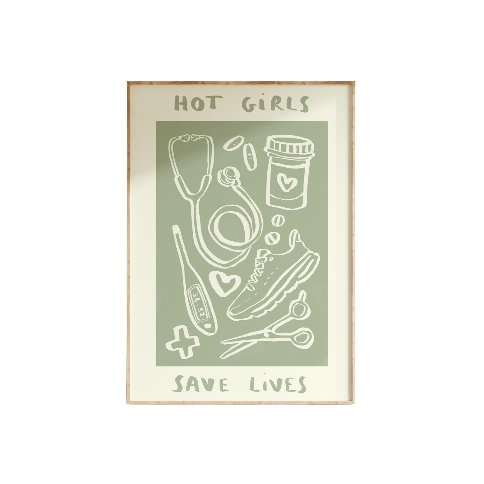Hot Girls Save Lives - Nurse (Running Shoes) Print