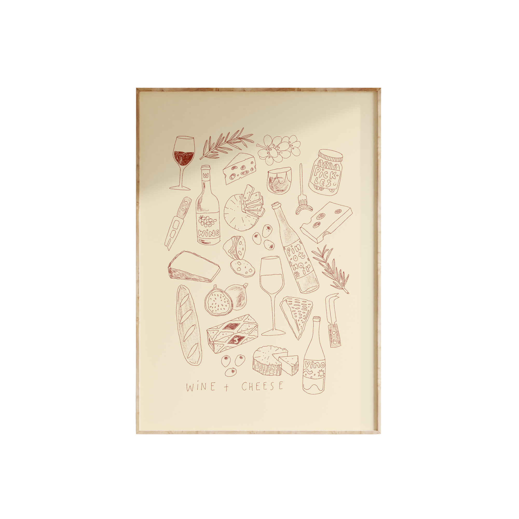 Wine and Cheese Night Print