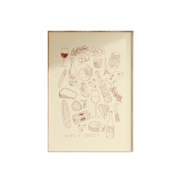 Wine and Cheese Night Print