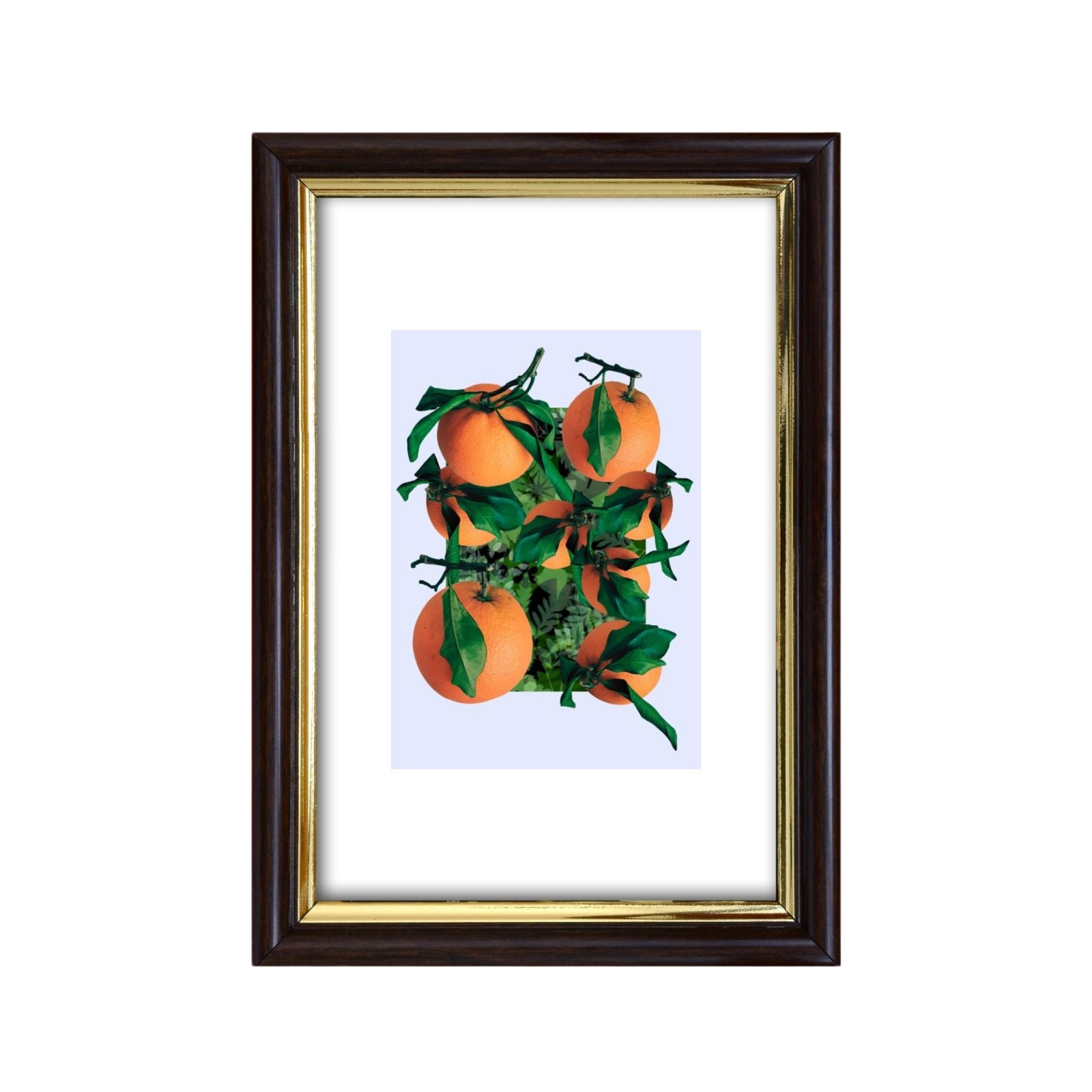 Suspended Yield - Oranges (in lilac) Collage — A4 Limited Edition Print