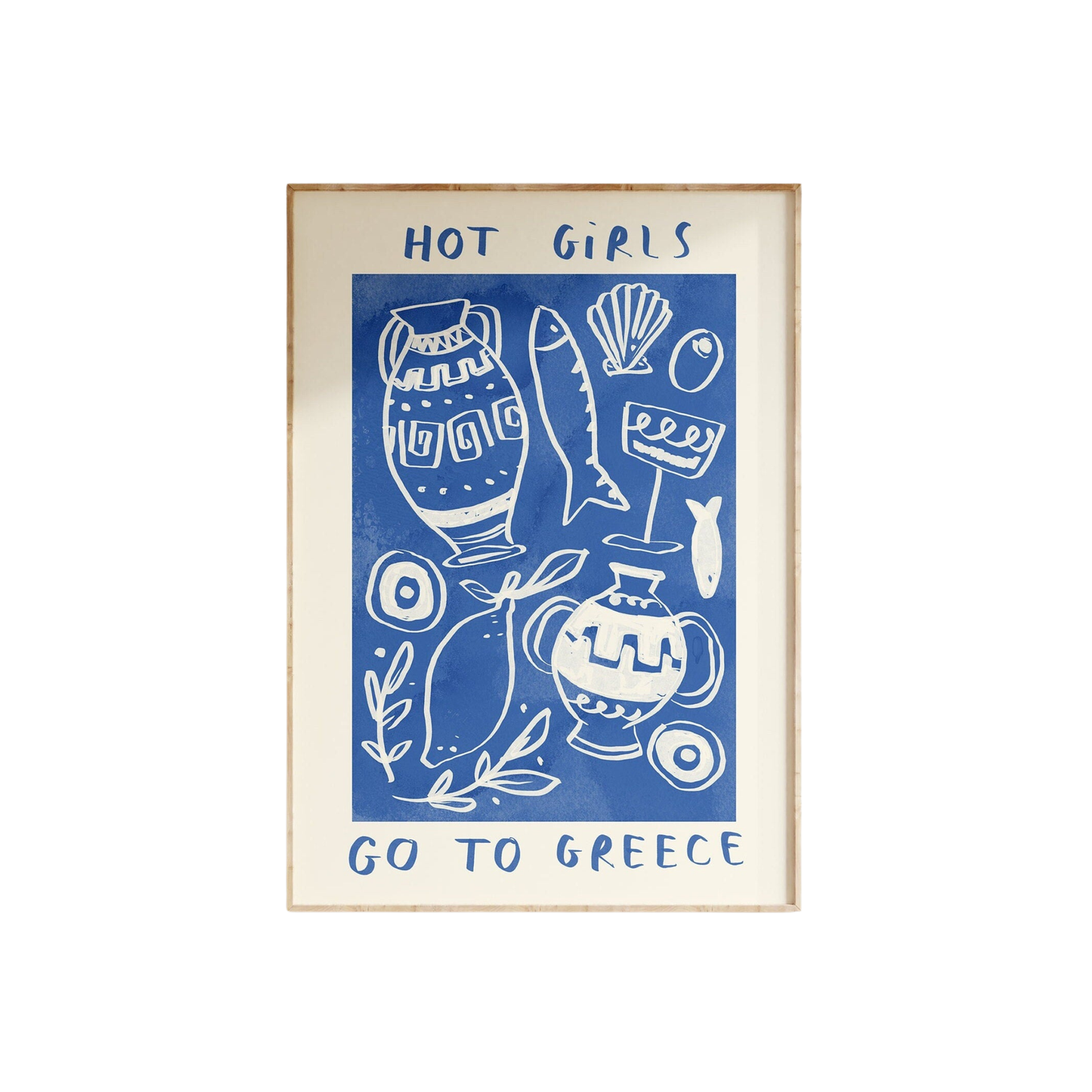 Hot Girls Go To Greece Print