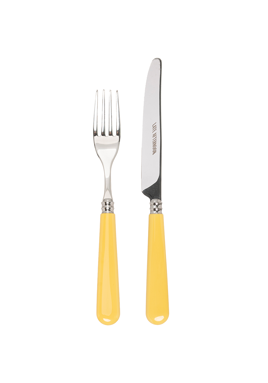 Butter Yellow Knife and Fork Set