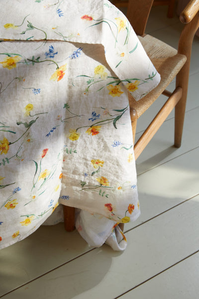 Spring Bulbs Linen Tablecloth