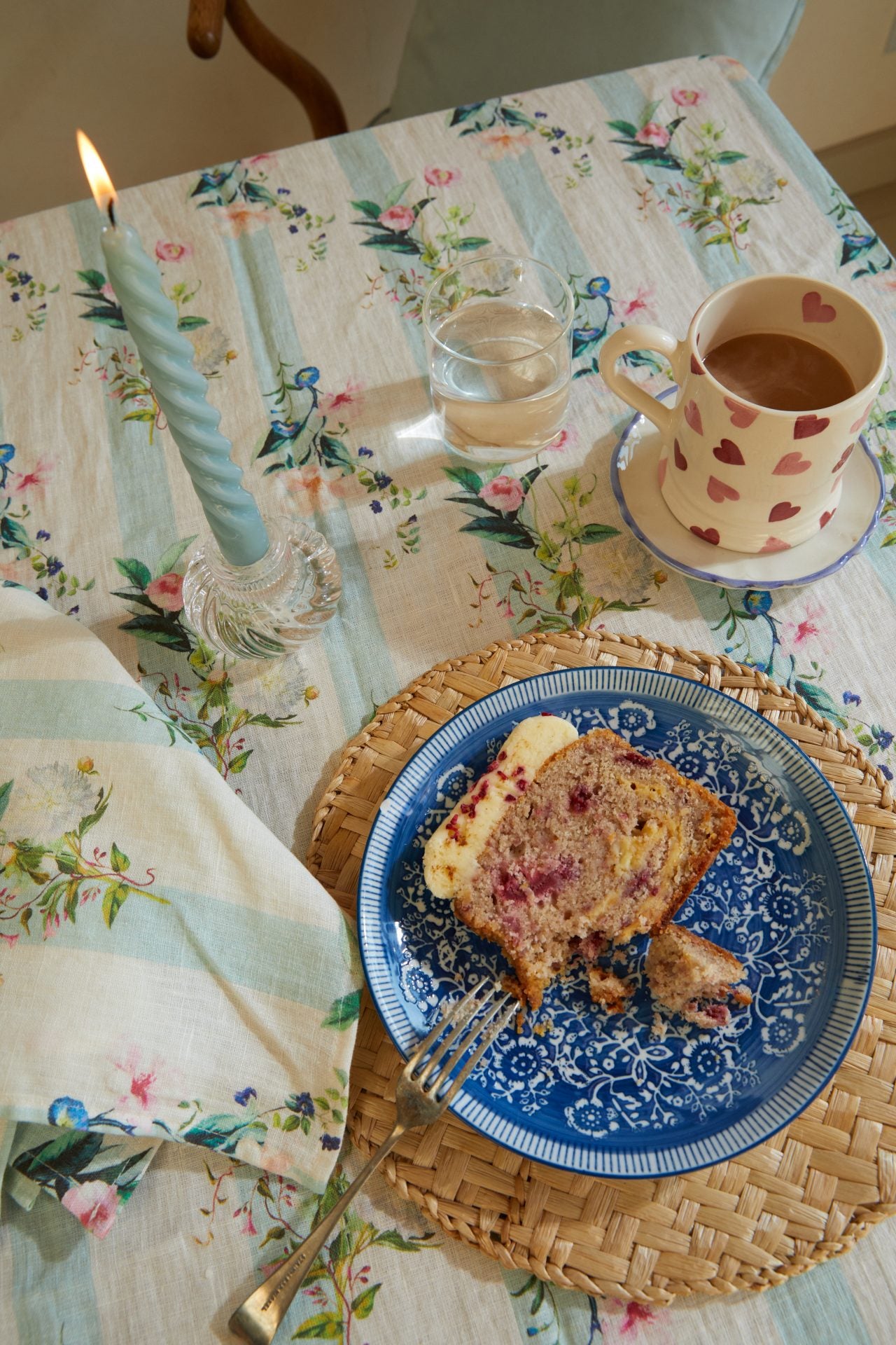 Flora Stripe Linen Tablecloth