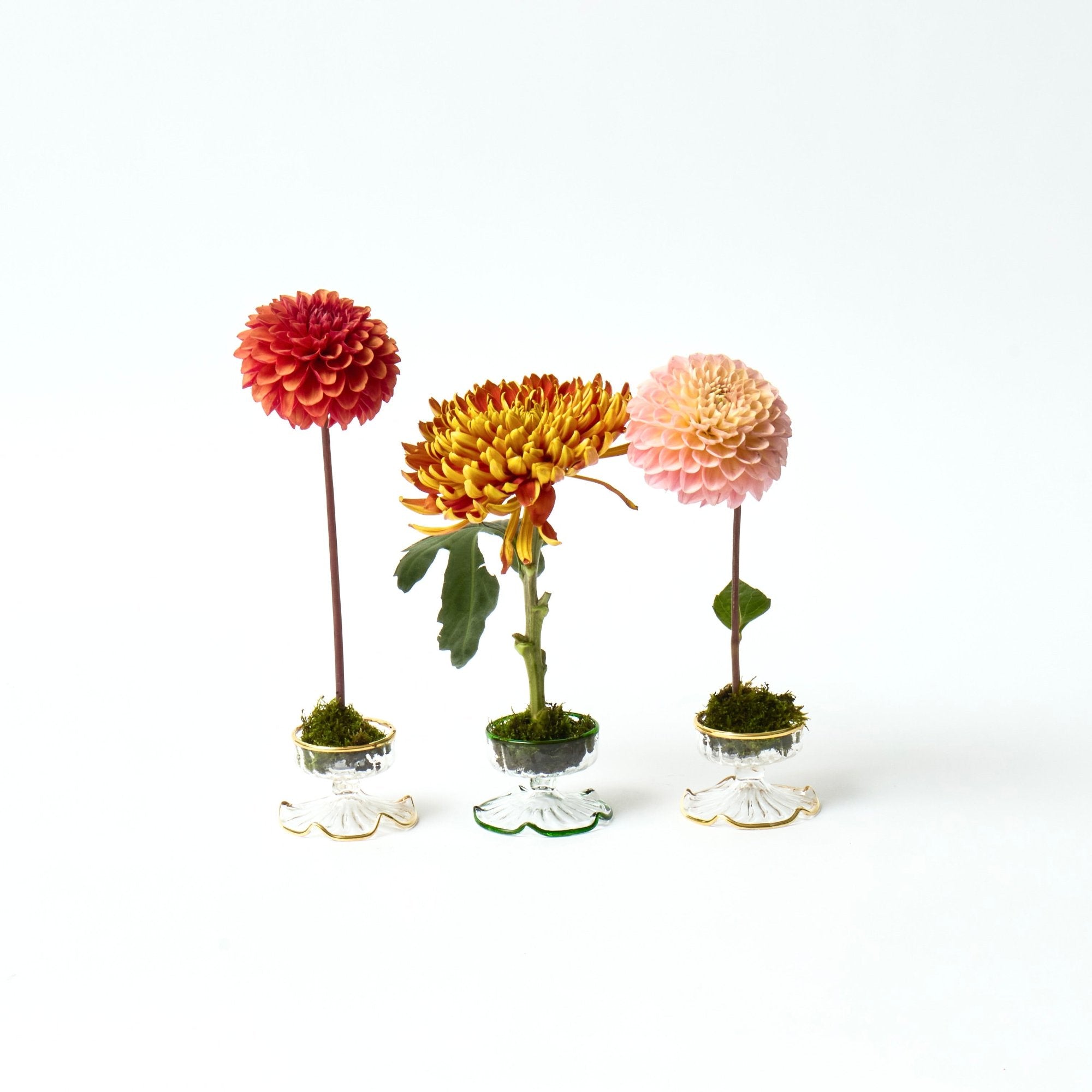 Green Rimmed Tealight Holders (set of 2)