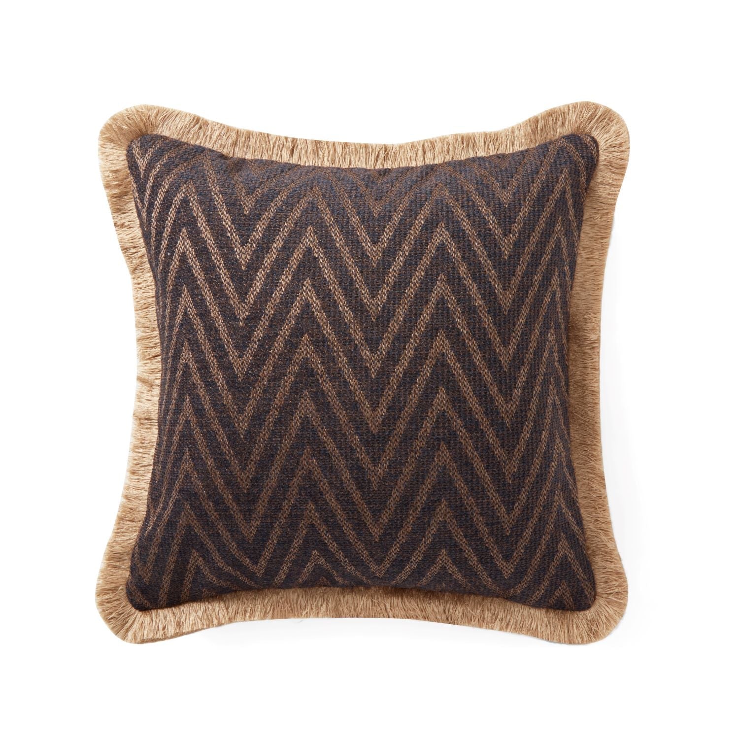 Pillow cover - The Herringbone Elegance (Large Pattern) Pillow Cover - Dark Brown & Toffee Mix