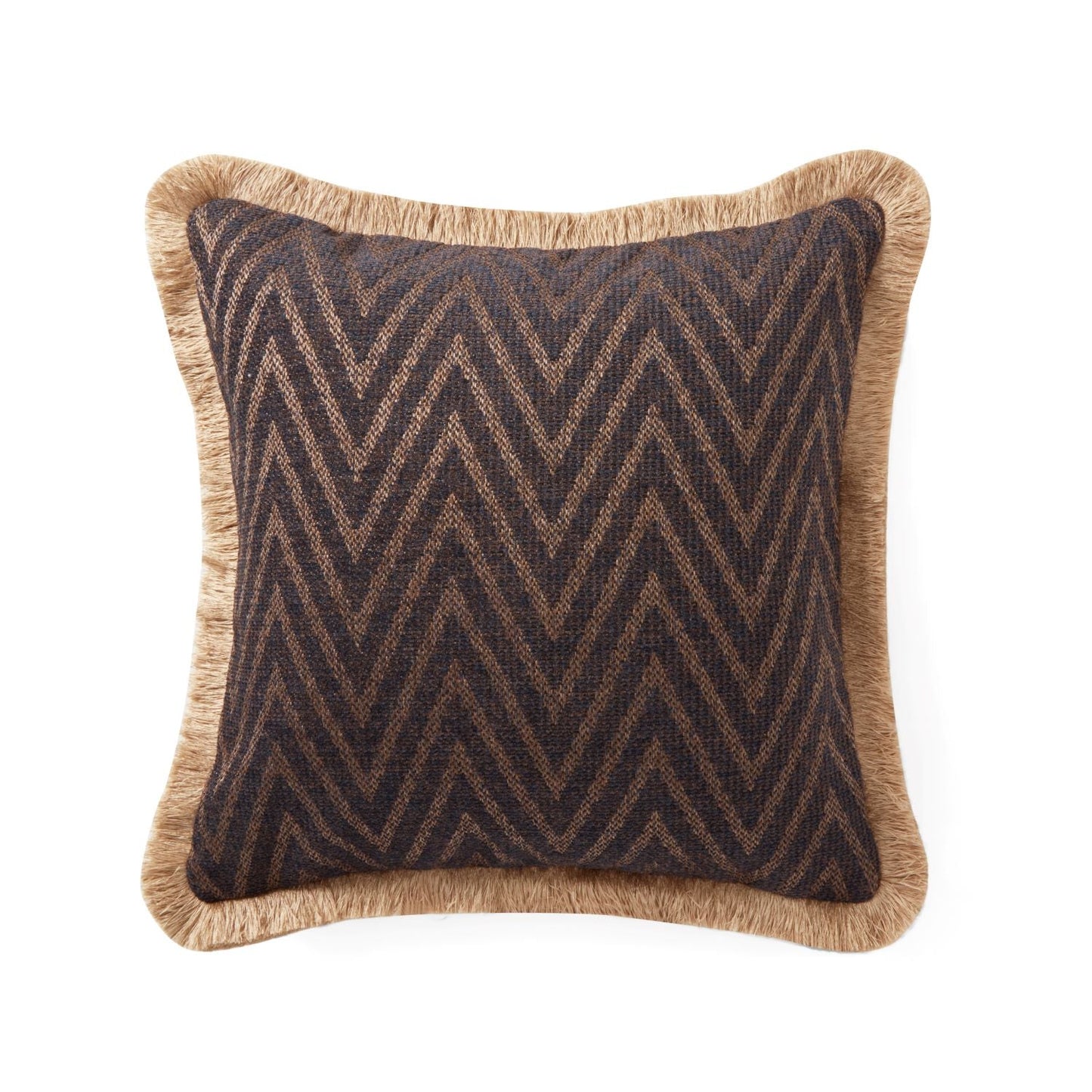 Pillow cover - The Herringbone Elegance (Large Pattern) Pillow Cover - Dark Brown & Toffee Mix