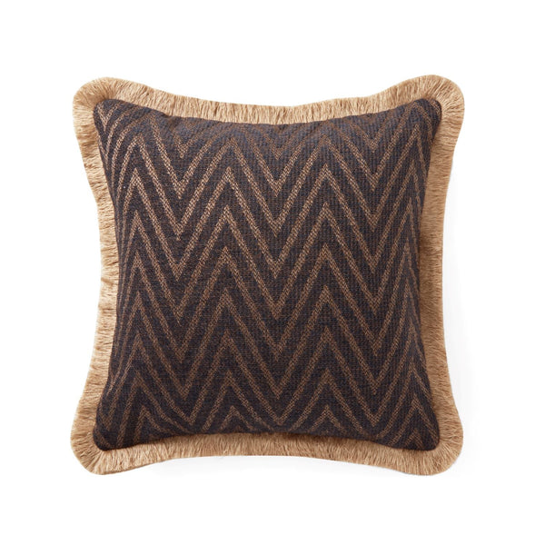 Pillow cover - The Herringbone Elegance (Large Pattern) Pillow Cover - Dark Brown & Toffee Mix