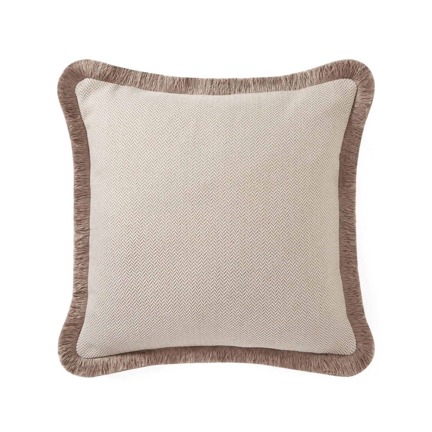 Pillow cover - The Herringbone Chic (Small Pattern) Pillow Cover - Light Beige & Toffee Mix