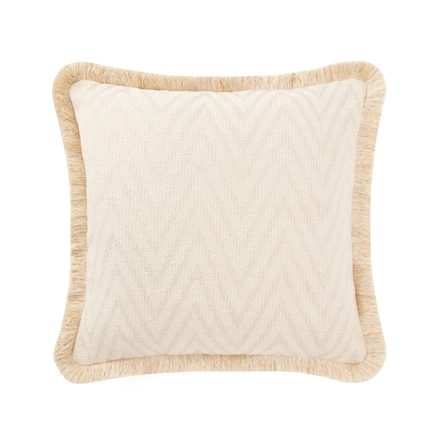 Pillow cover - The Herringbone Elegance (Large Pattern) Pillow Cover - Cream White & Light Grey Mix
