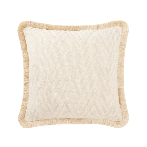 Pillow cover - The Herringbone Elegance (Large Pattern) Pillow Cover - Cream White & Light Grey Mix