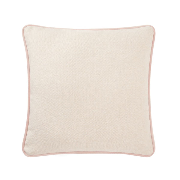 Pillow cover - The Herringbone Minimalist Pillow Cover - Ivory white & Pink champagne