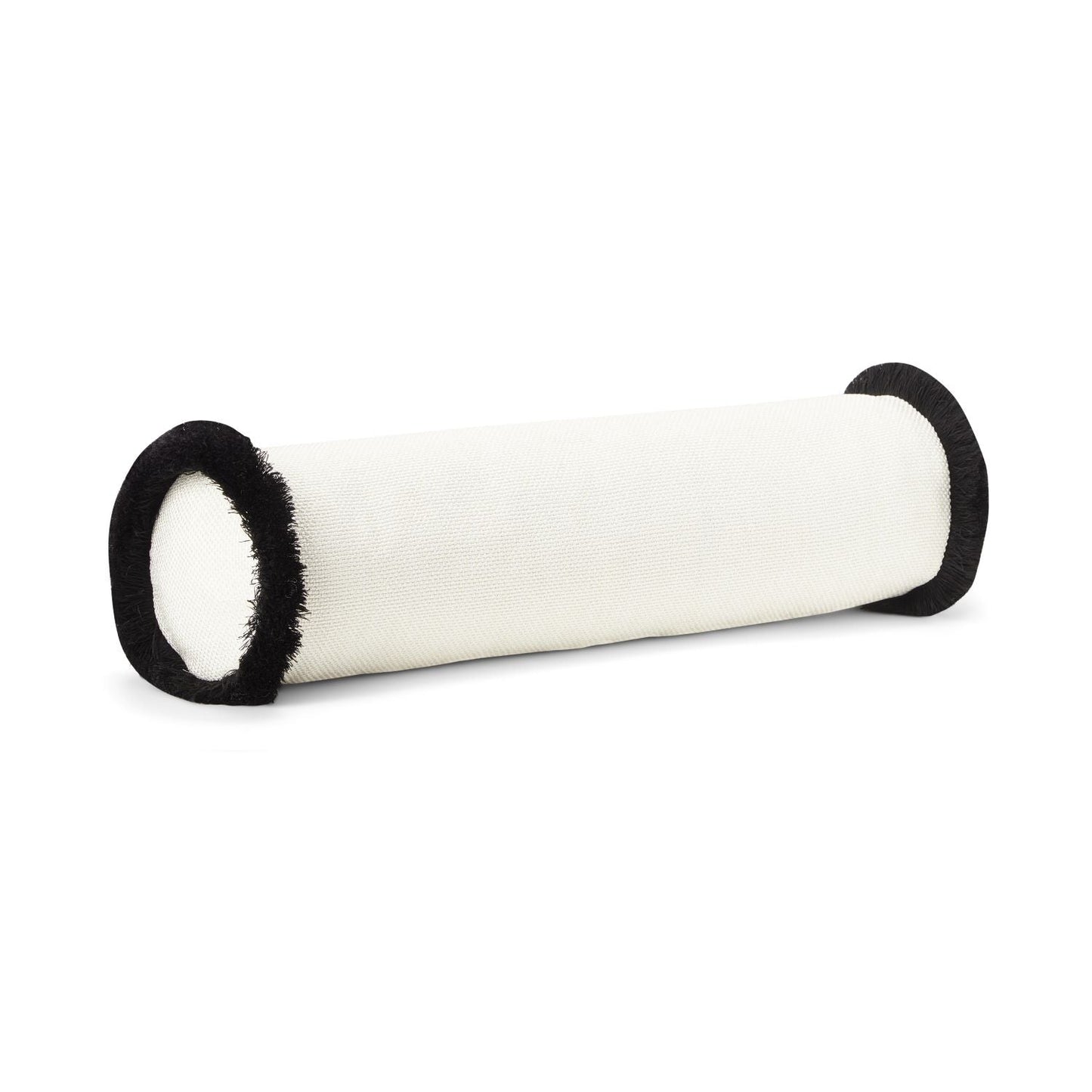 Pillow cover - The Cigar Pillow Case - Ivory White with Black Fringe