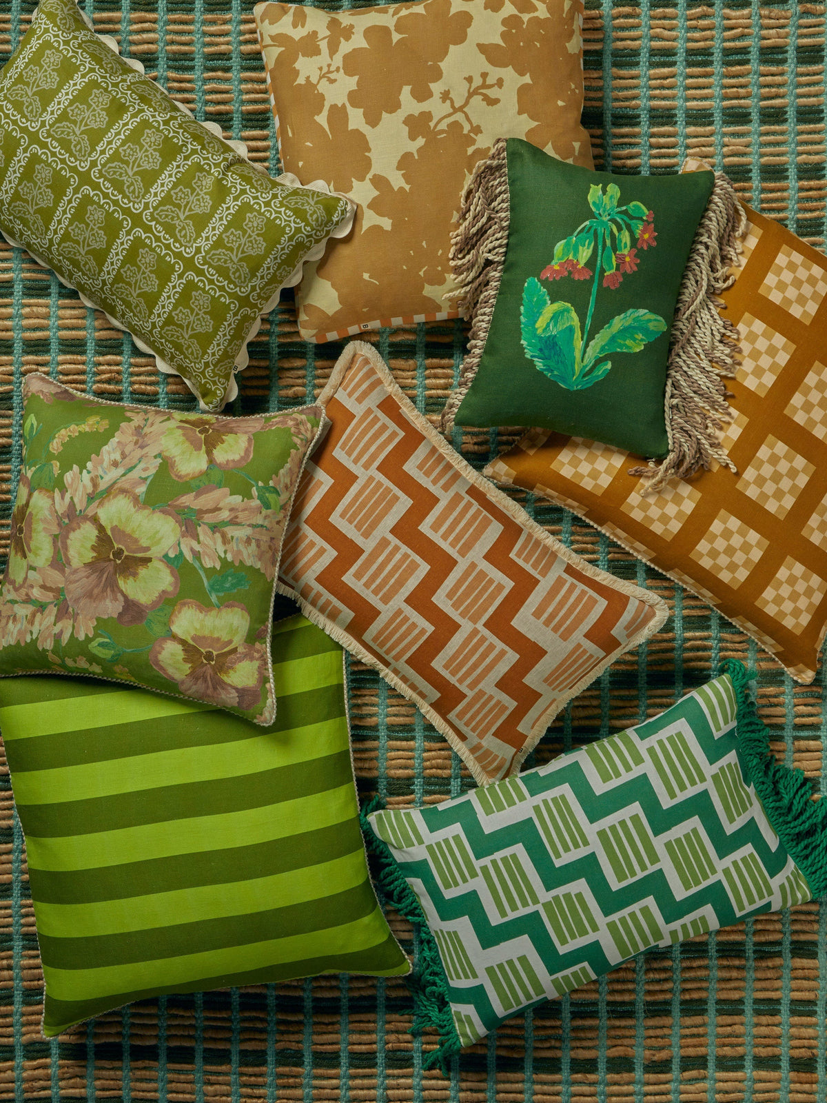 Bold Stripe Citron Linen Cushion