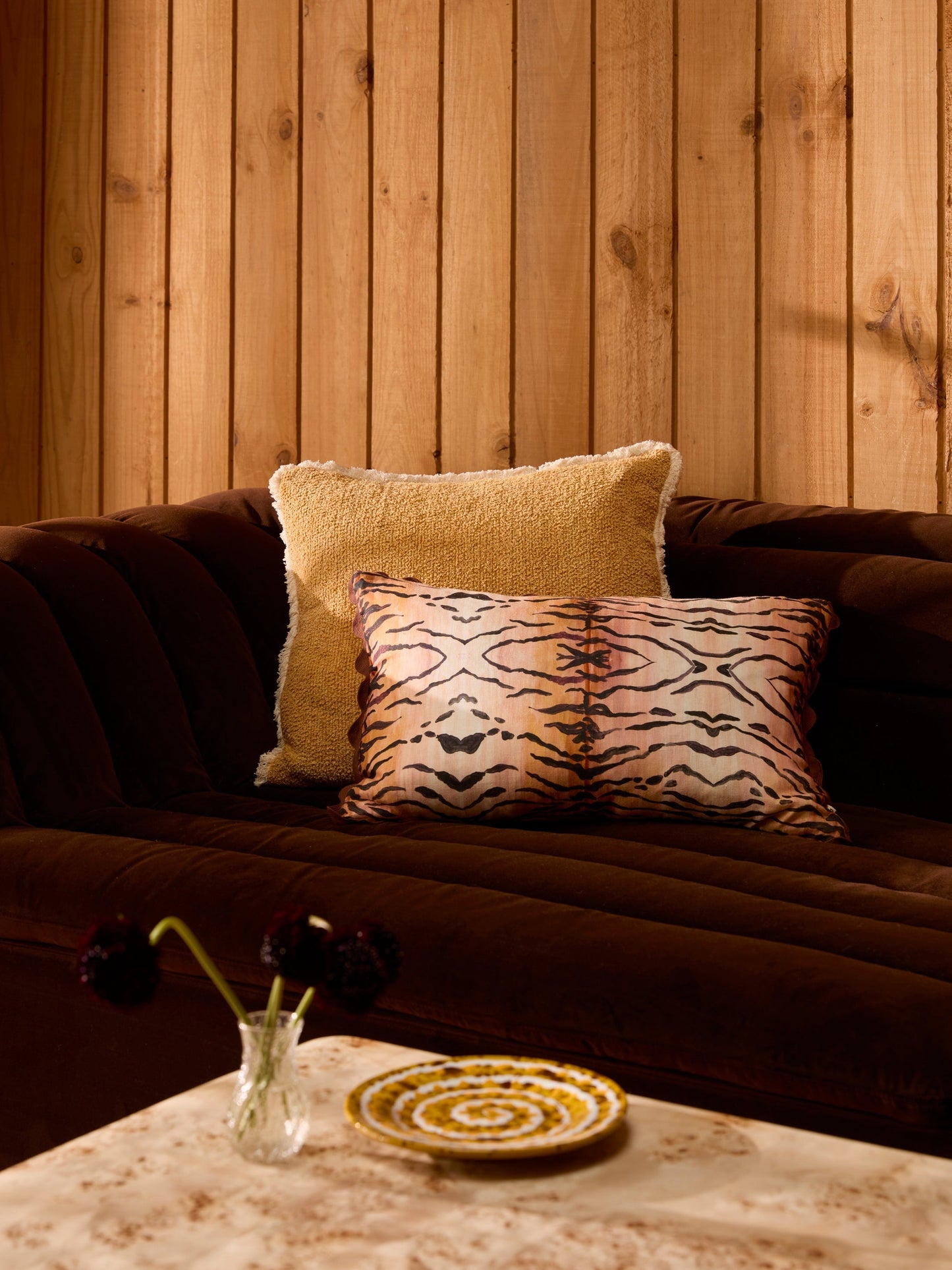 Tiger Tan Linen Cushion