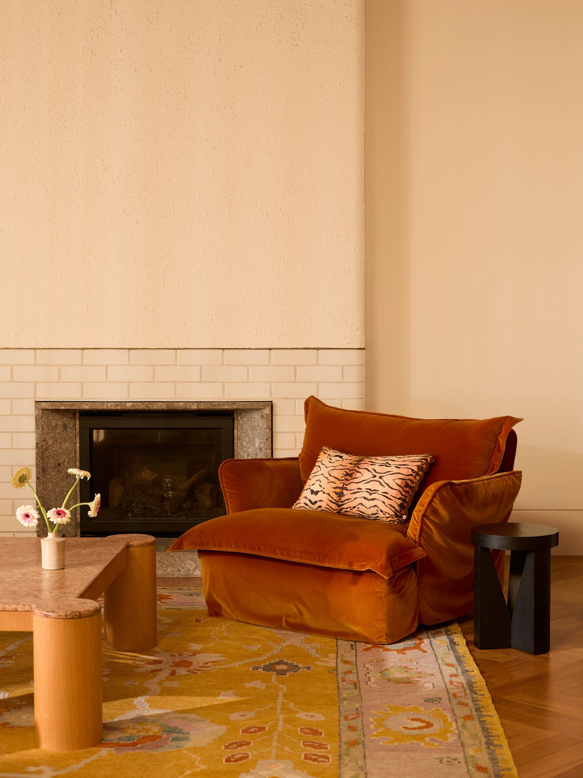 Tiger Tan Linen Cushion