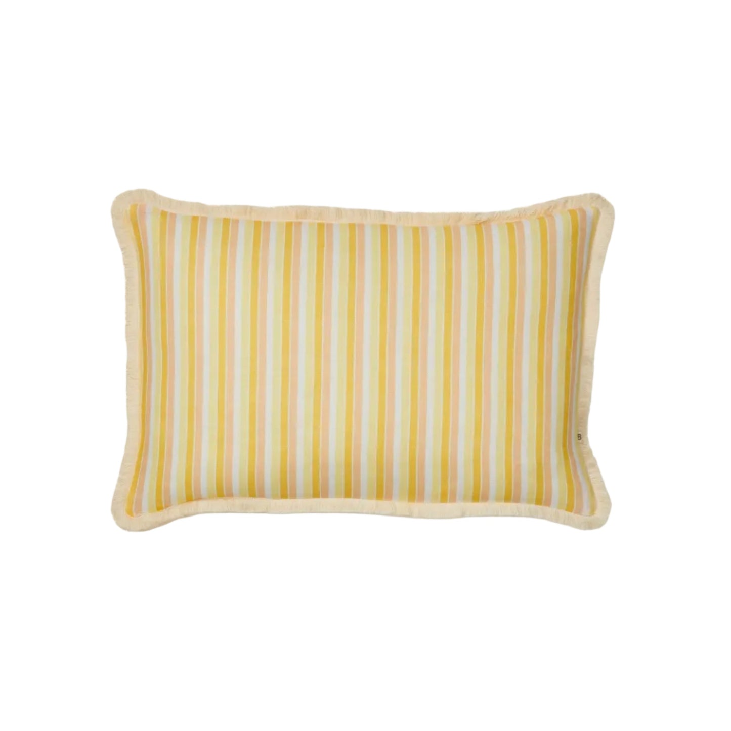 Garden Stripe Yellow Linen Cushion