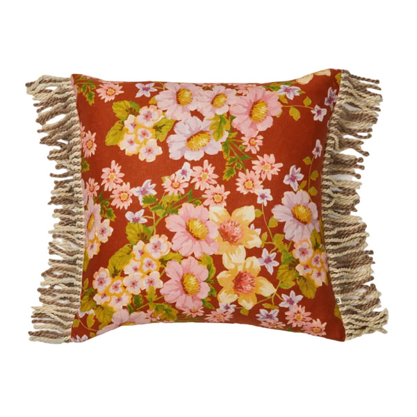 Buttercup Rust Linen Cushion