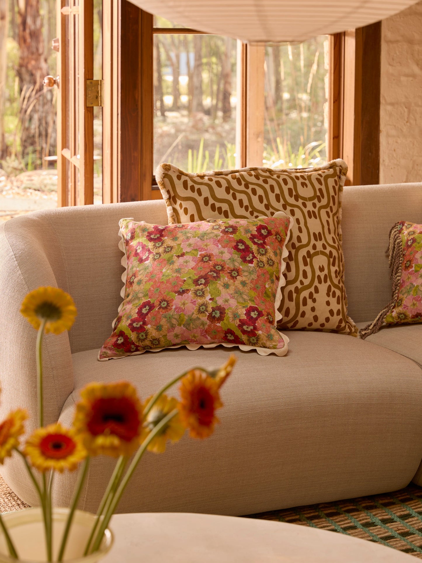 Primrose Sunset Linen Cushion