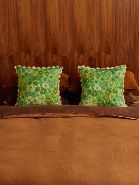 Primrose Green Linen Cushion