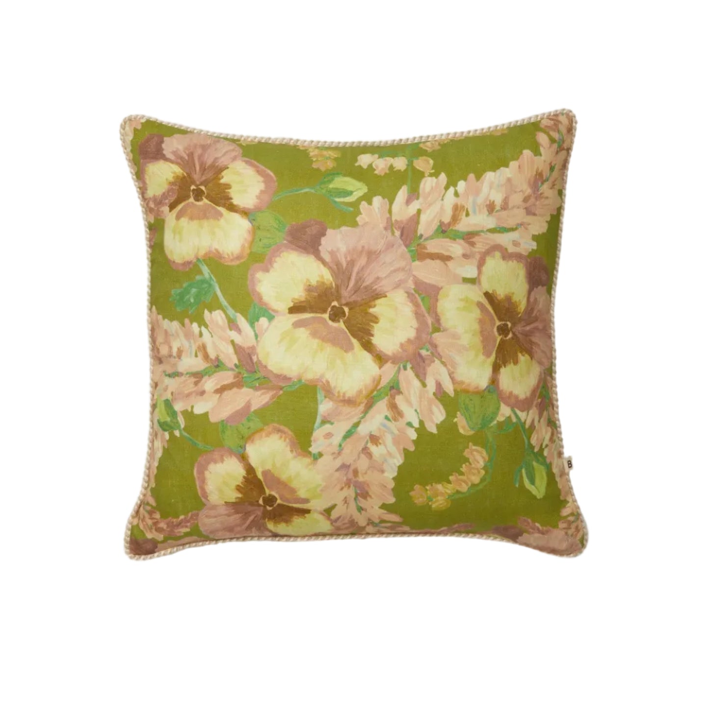 Mountain Floral Citrine Linen Cushion