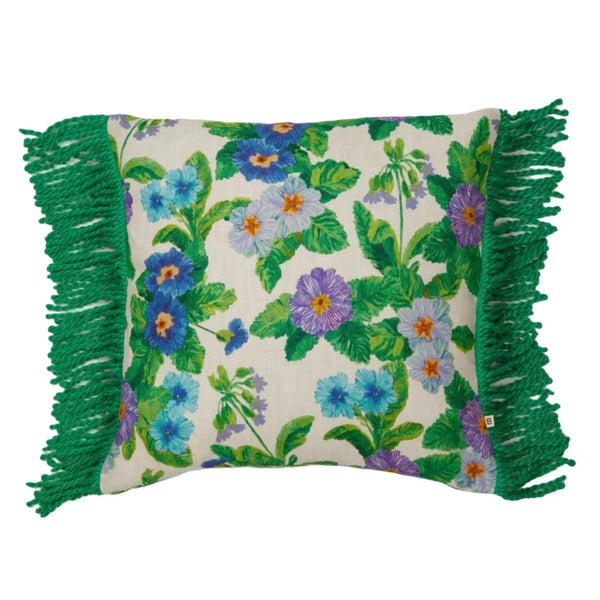 Summer Patch Blue Linen Cushion