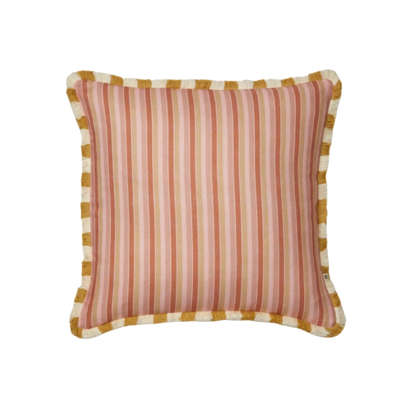 Garden Stripe Pink Linen Cushion