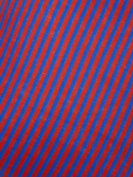 Pinstripe Red Blue Linen Cushion