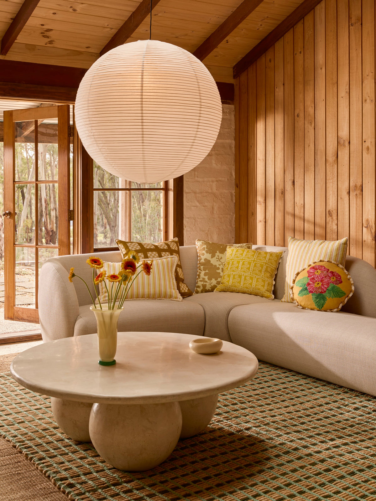 Martine Yellow Linen Cushion