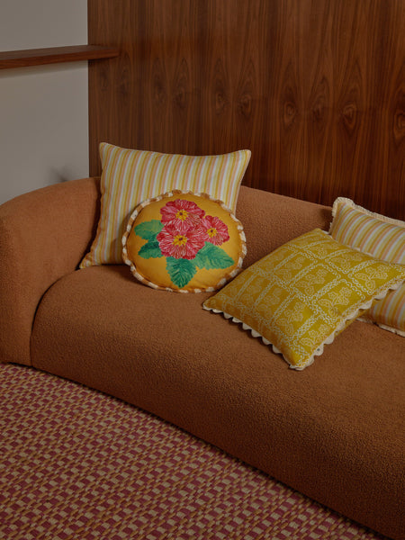 Martine Yellow Linen Cushion