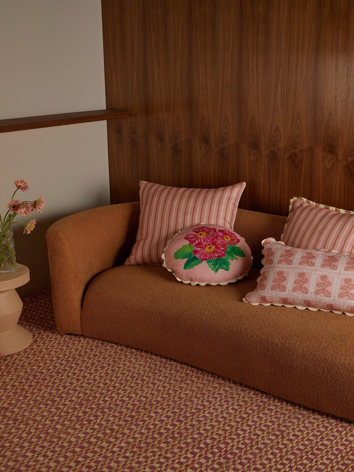 Martine Pink Linen Cushion