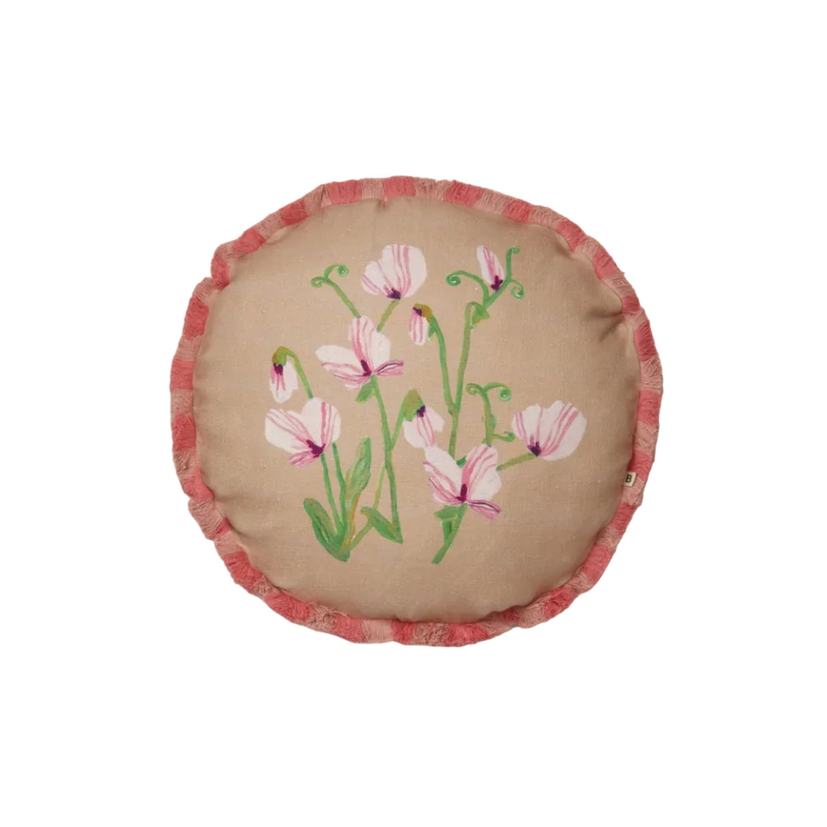 Sweet Pea Buff Linen Cushion